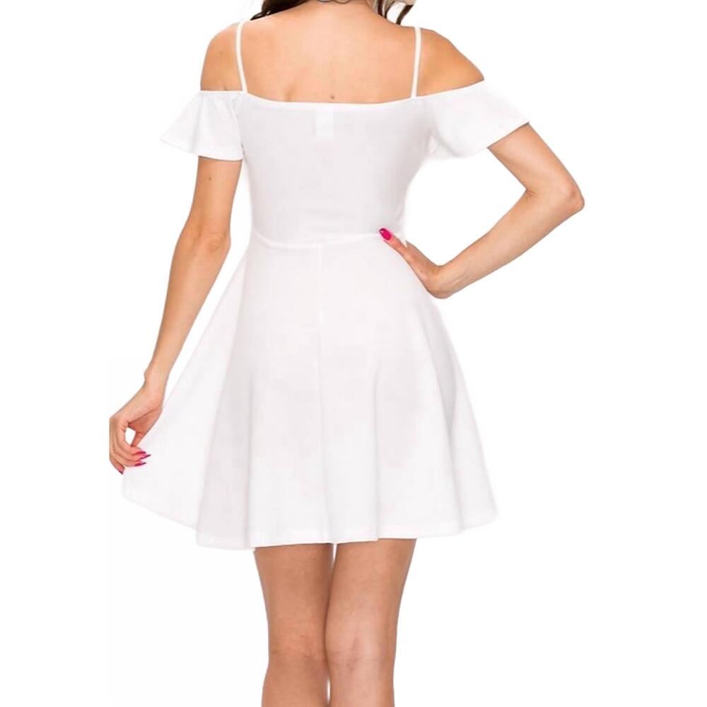 NEW PRIVY off the shoulder mini dress in ivory - Picture 2 of 3
